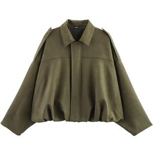 Olive Green Oversized Women's Jacket